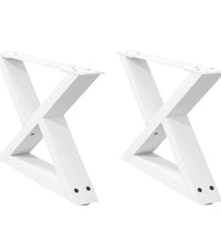 Couchtischbeine 2 Stk. Weiß 60x(30-31,3) cm Stahl
