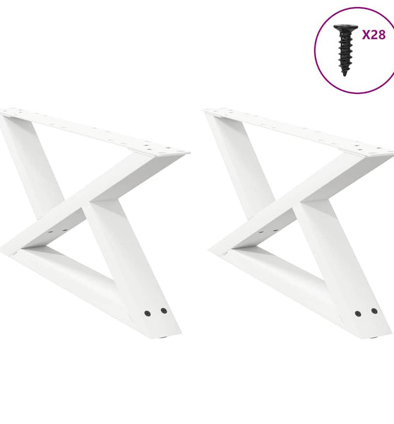 Couchtischbeine 2 Stk. Weiß 70x(30-31,3) cm Stahl