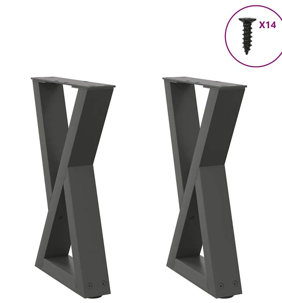 Couchtischbeine 2 Stk. Anthrazit 28x(42-43,3) cm Stahl