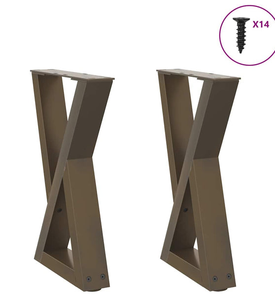 Couchtischbeine 2 Stk. Naturstahl 28x(42-43,3) cm Stahl