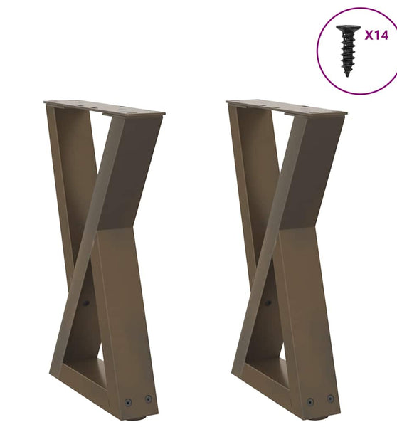 Couchtischbeine 2 Stk. Naturstahl 38x(42-43,3) cm Stahl