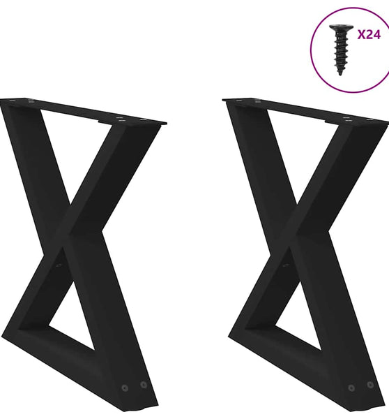 Couchtischbeine 2 Stk. Schwarz 50x(42-43,3) cm Stahl
