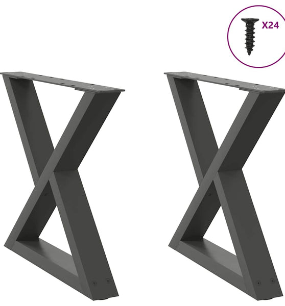 Couchtischbeine 2 Stk. Anthrazit 50x(42-43,3) cm Stahl
