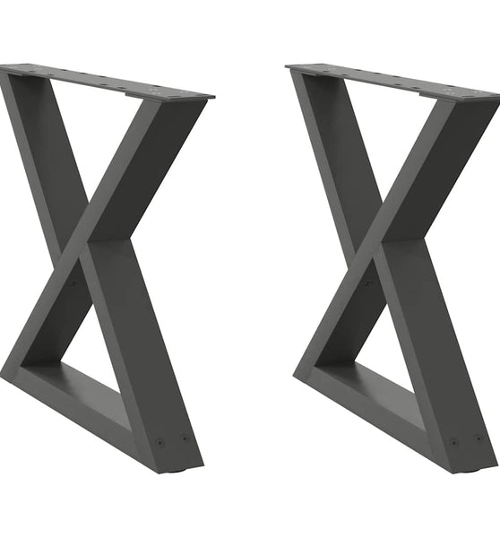 Couchtischbeine 2 Stk. Anthrazit 50x(42-43,3) cm Stahl