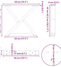Couchtischbeine 2 Stk. Anthrazit 50x(42-43,3) cm Stahl
