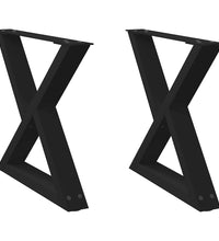 Couchtischbeine 2 Stk. Schwarz 60x(42-43,3) cm Stahl