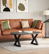 Couchtischbeine 2 Stk. Schwarz 60x(42-43,3) cm Stahl