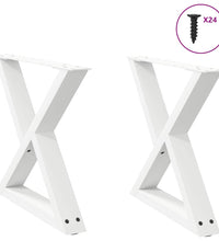 Couchtischbeine 2 Stk. Weiß 60x(42-43,3) cm Stahl