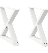Couchtischbeine 2 Stk. Weiß 60x(42-43,3) cm Stahl