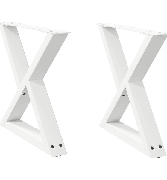Couchtischbeine 2 Stk. Weiß 60x(42-43,3) cm Stahl