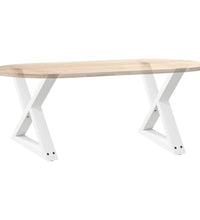 Couchtischbeine 2 Stk. Weiß 60x(42-43,3) cm Stahl