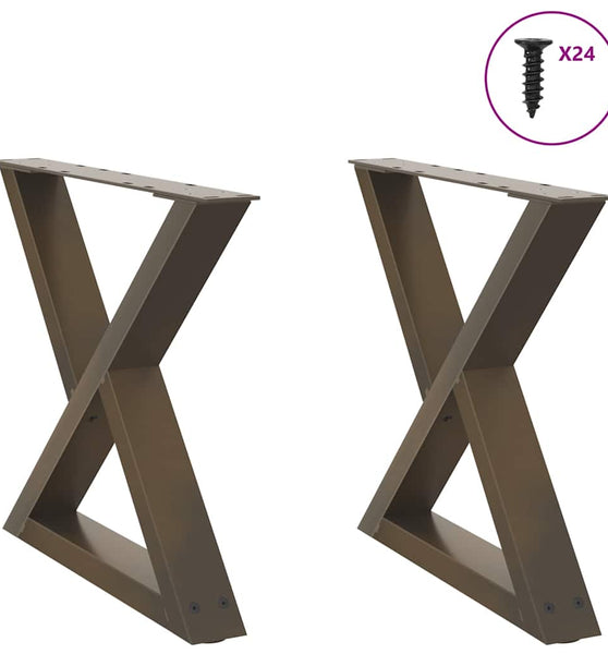 Couchtischbeine 2 Stk. Naturstahl 60x(42-43,3) cm Stahl