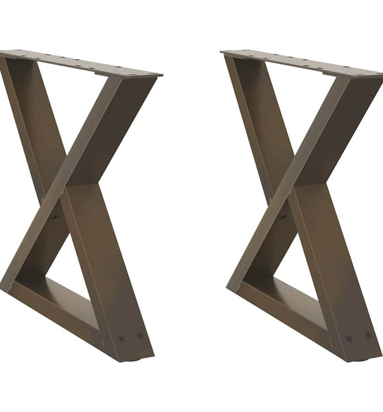 Couchtischbeine 2 Stk. Naturstahl 60x(42-43,3) cm Stahl