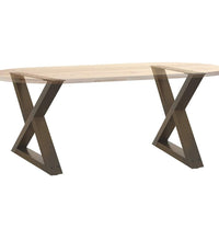 Couchtischbeine 2 Stk. Naturstahl 60x(42-43,3) cm Stahl
