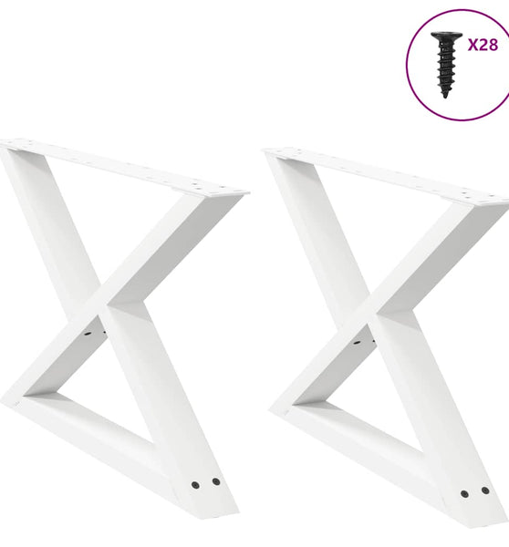 Couchtischbeine 2 Stk. Weiß 70x(42-43,3) cm Stahl