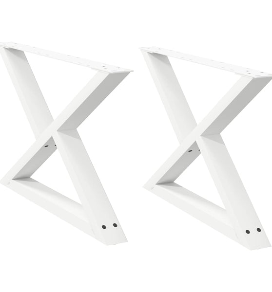 Couchtischbeine 2 Stk. Weiß 70x(42-43,3) cm Stahl