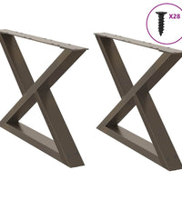 Couchtischbeine 2 Stk. Naturstahl 70x(42-43,3) cm Stahl