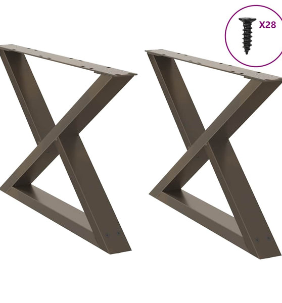 Couchtischbeine 2 Stk. Naturstahl 70x(42-43,3) cm Stahl