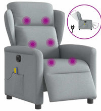 Massagesessel Elektrisch Hellgrau Stoff