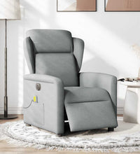 Massagesessel Elektrisch Hellgrau Stoff