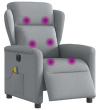 Massagesessel Elektrisch Hellgrau Stoff