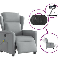 Massagesessel Elektrisch Hellgrau Stoff