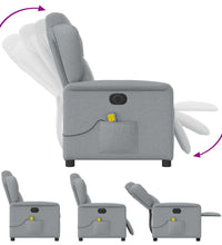 Massagesessel Elektrisch Hellgrau Stoff