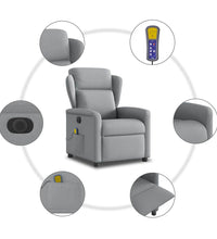 Massagesessel Elektrisch Hellgrau Stoff