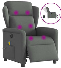 Massagesessel Elektrisch Dunkelgrau Stoff
