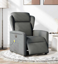 Massagesessel Elektrisch Dunkelgrau Stoff