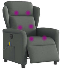 Massagesessel Elektrisch Dunkelgrau Stoff