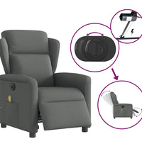 Massagesessel Elektrisch Dunkelgrau Stoff