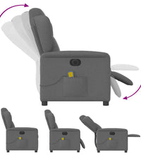 Massagesessel Elektrisch Dunkelgrau Stoff