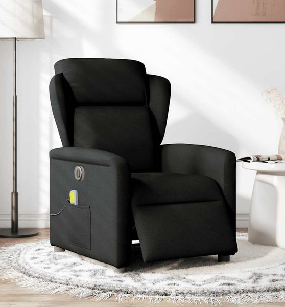 Massagesessel Elektrisch Schwarz Stoff