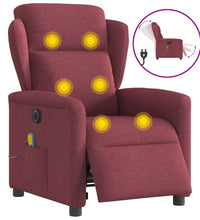 Massagesessel Elektrisch Weinrot Stoff