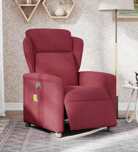 Massagesessel Elektrisch Weinrot Stoff