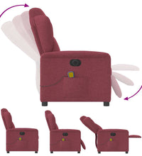 Massagesessel Elektrisch Weinrot Stoff