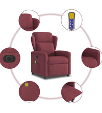 Massagesessel Elektrisch Weinrot Stoff