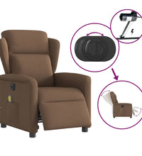 Massagesessel Elektrisch Braun Stoff