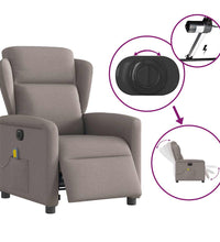 Massagesessel Elektrisch Taupe Stoff