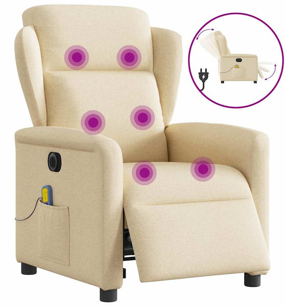 Massagesessel Elektrisch Creme Stoff