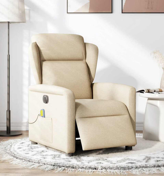 Massagesessel Elektrisch Creme Stoff