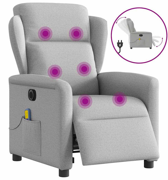Massagesessel Elektrisch Wolkengrau Stoff