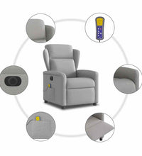 Massagesessel Elektrisch Wolkengrau Stoff