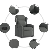 Relaxsessel mit Aufstehhilfe Dunkelgrau Stoff