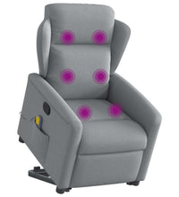 Massagesessel mit Aufstehhilfe Hellgrau Stoff