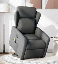 Massagesessel mit Aufstehhilfe Dunkelgrau Stoff