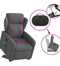 Massagesessel mit Aufstehhilfe Dunkelgrau Stoff