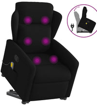 Massagesessel mit Aufstehhilfe Schwarz Stoff