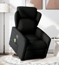 Massagesessel mit Aufstehhilfe Schwarz Stoff